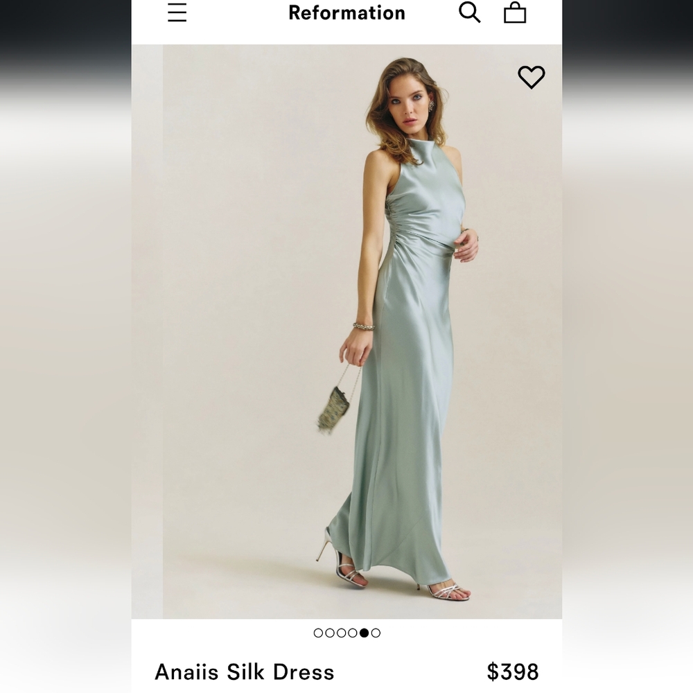 ♥️ Reformation Anaiis Silk Dress Aquamarine - Size 12